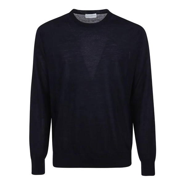 Navy Round Neck Pullover Sweater