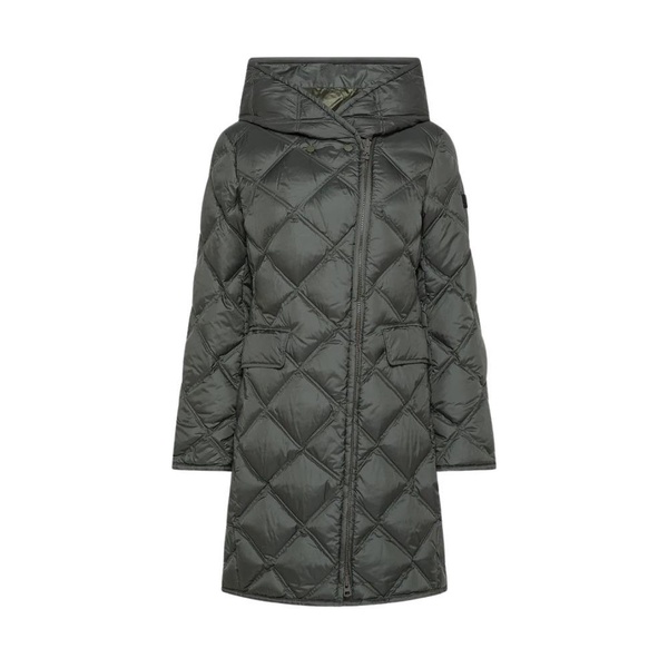 Long Quilted Green Coat