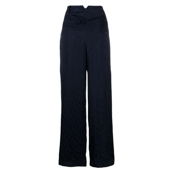 Navy Blue Patterned Trousers