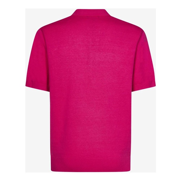 Pink Polo Shirt with White Logo