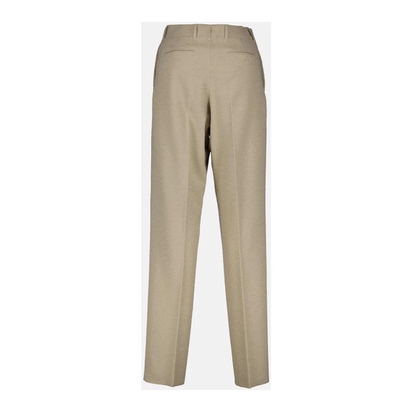 Wool Pleated Pants Straight Cut