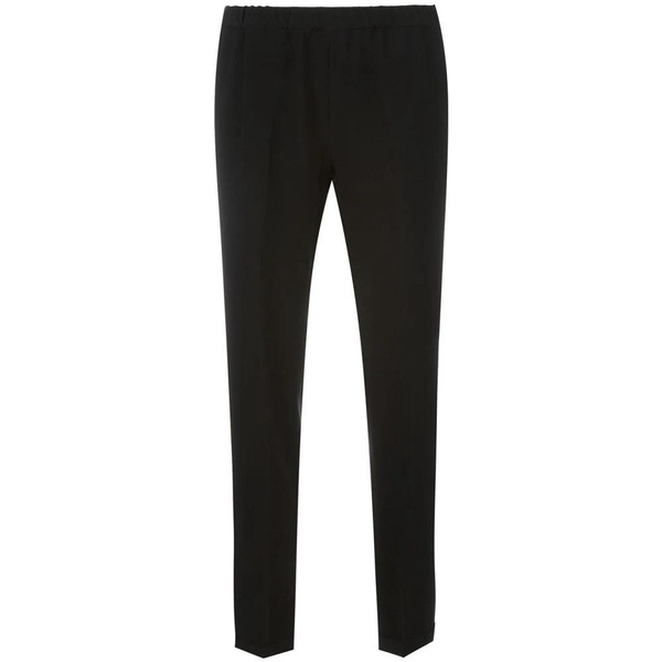 Black Color Block Straight Trousers