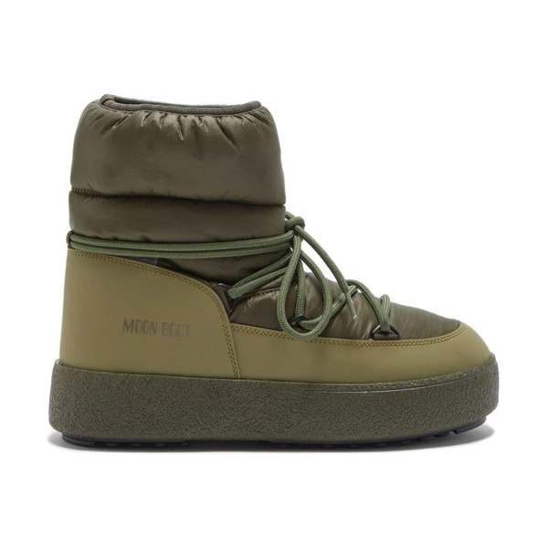 Green Waterproof Boots with Logo Print