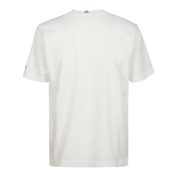 White Cotton T-Shirt with Side Print