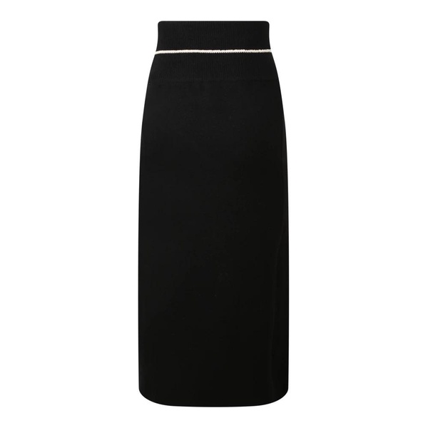 Mid-length Wool Blend Knit Skirt