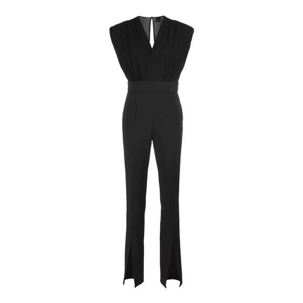 Black Sleeveless Jumpsuit with High Waist Pants