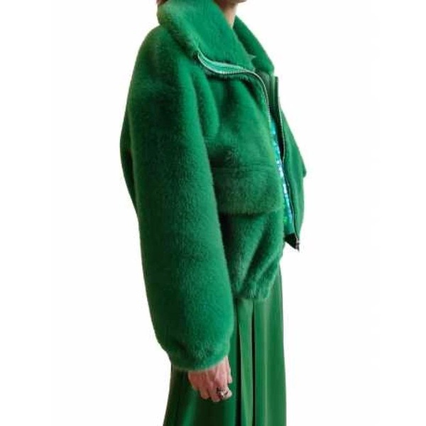 Green Faux Fur Jacket Genz Hulk