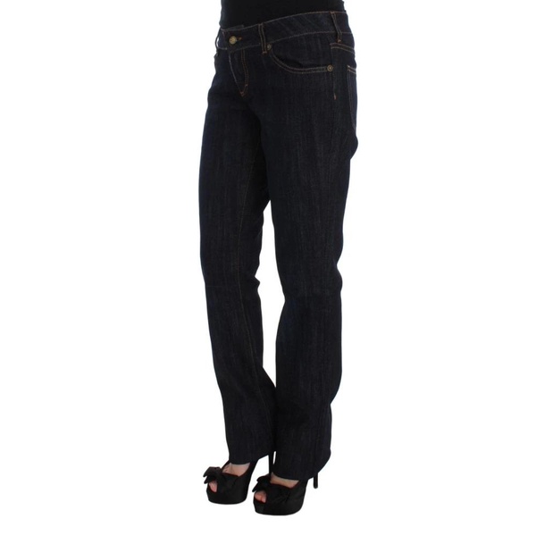 Blue Cotton Straight Fit Stretch Jeans