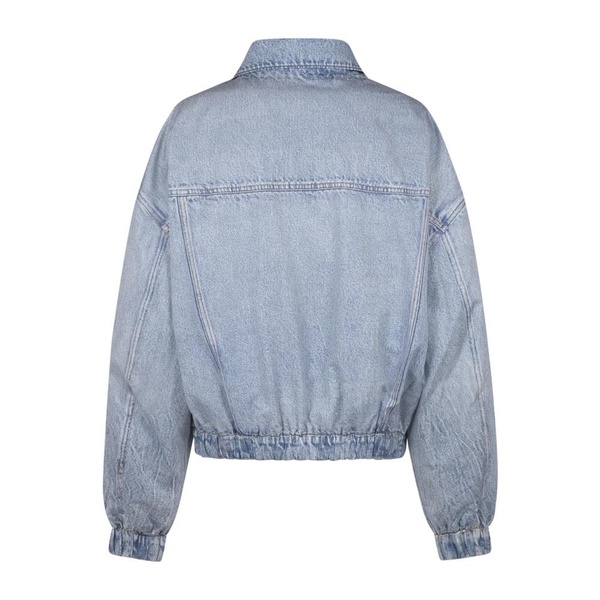 Printed Denim Bomber Jacket