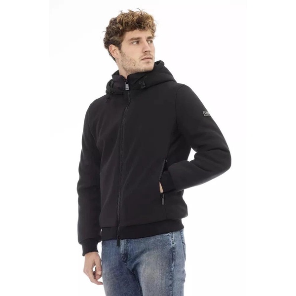 Trendy Black Polyester Jacket