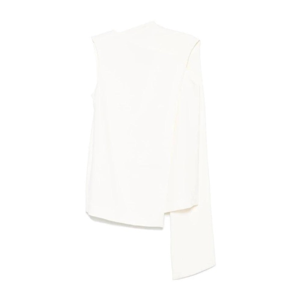 White Wraparound Style Sleeveless Top