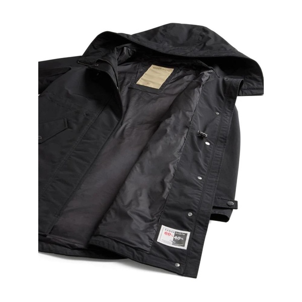 Black Parka Water-Resistant Quilted Design