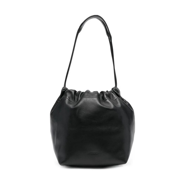 Circular Design Leather Drawstring Bag