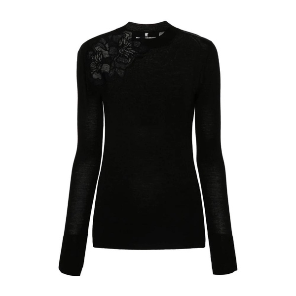 Black Floral Lace Sweater