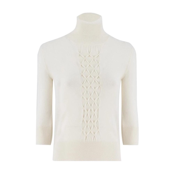 Wool High-Necked Jumper with Woven Details