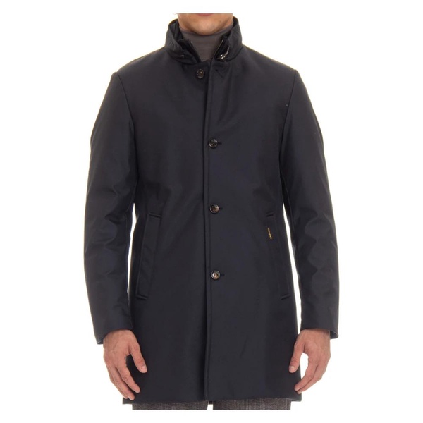 Blue Quilted Down Coat