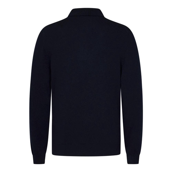 Blue Cashmere Knit Polo Shirt