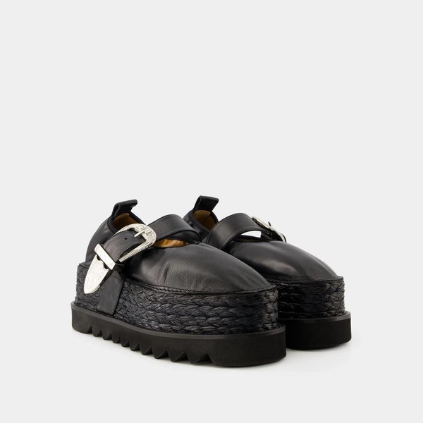 Black Leather Loafers - Almond Toe