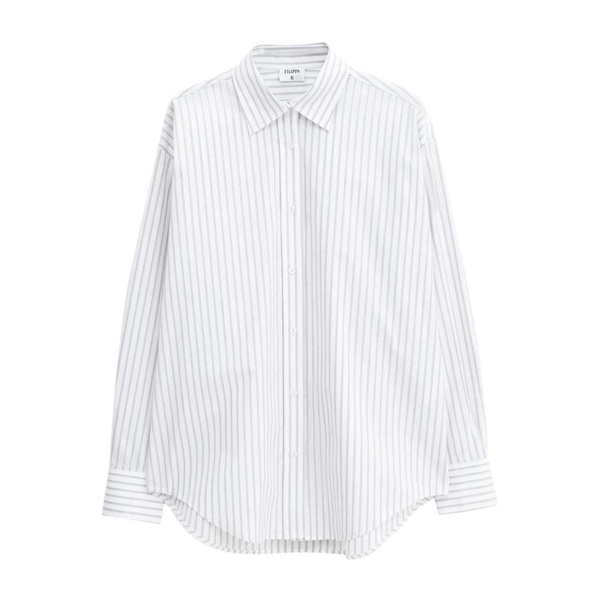 Vertical Stripe Print Cotton Shirt