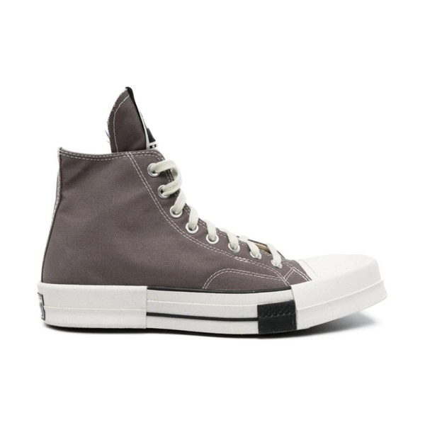 Grey Canvas High-Top Sneakers