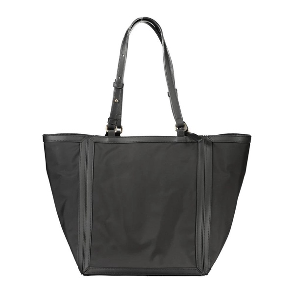 Black Women's Shoulder Bag with Adjustable Handles and Zip Closure