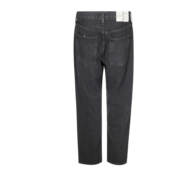 Wide Leg Frayed Hem Jeans Trousers