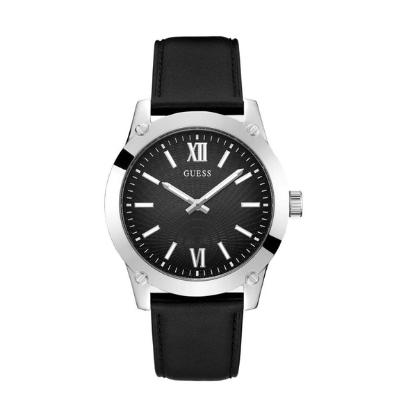 Crescent Black Leather Watch