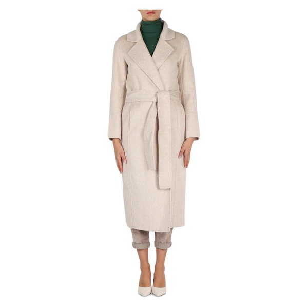 Long Wool Blend Coat with Belt