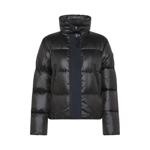 Black Lightweightylon Bomber Coat with Technical Details