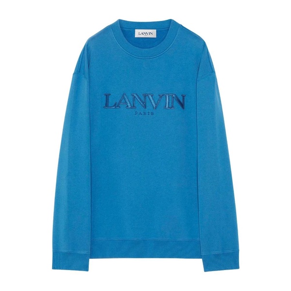 Blue Cotton Sweatshirt Oversize Neptune