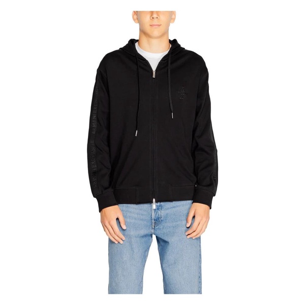 Black Hooded Sweatshirt with Zip