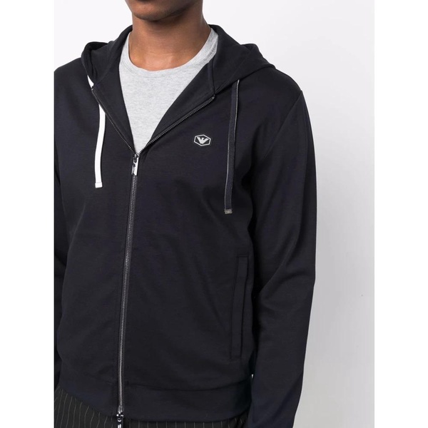 Hooded, zipped, Ponte-di-Roma sweatshirt