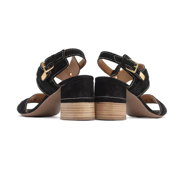 Casual Black Suede Women's Sandals