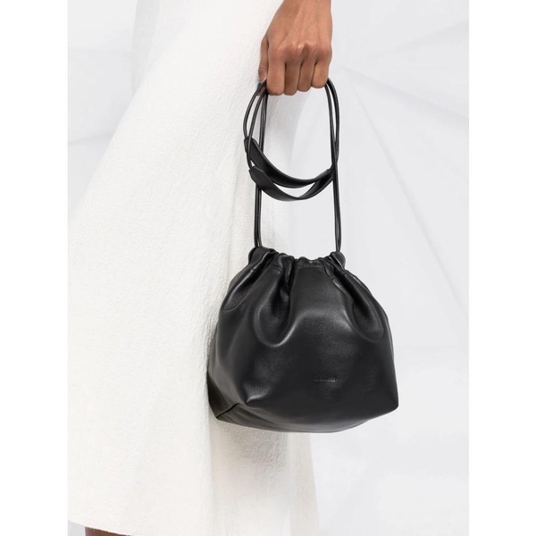 Circular Design Leather Drawstring Bag