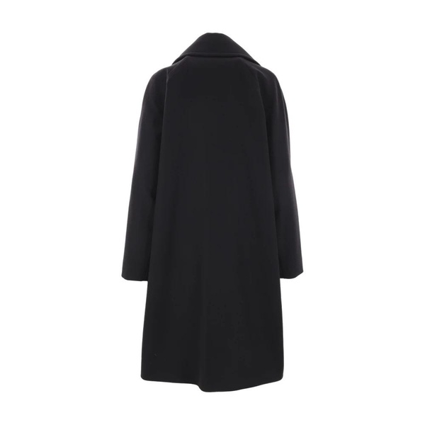 Black Double-Breasted Wool Coat