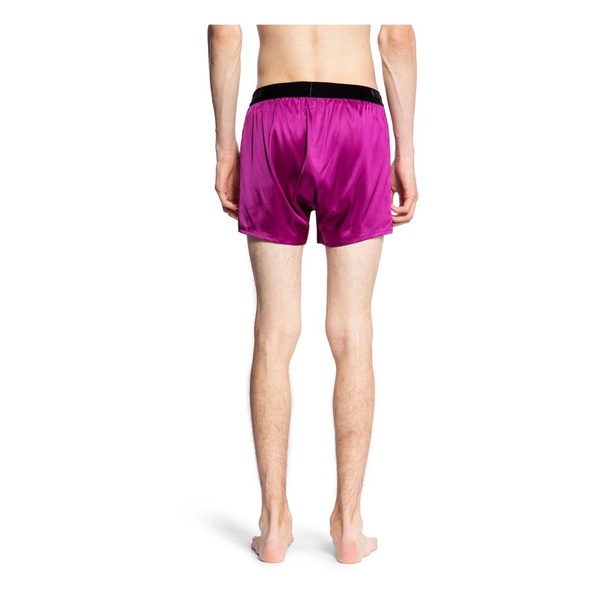 Velvet Waistband Silk Boxer Shorts