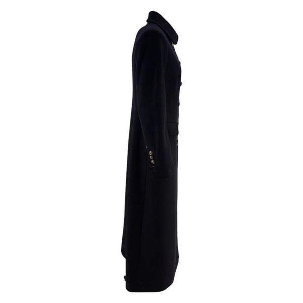 Long black coat with embroidery