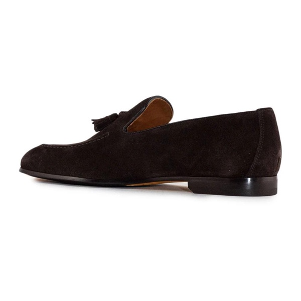 Brown Suede Loafers with Tassel Detail