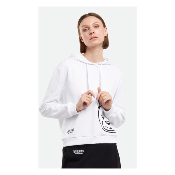 White Hoodie with Double Brand Logo