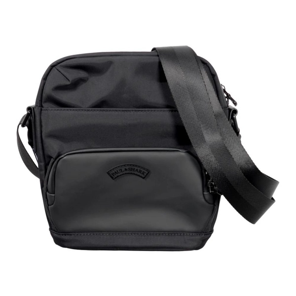 Rubber and Fabric Shoulder Bag with Logo