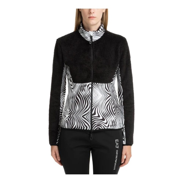 Abstract Multicolour Zip-Up Sweatshirt