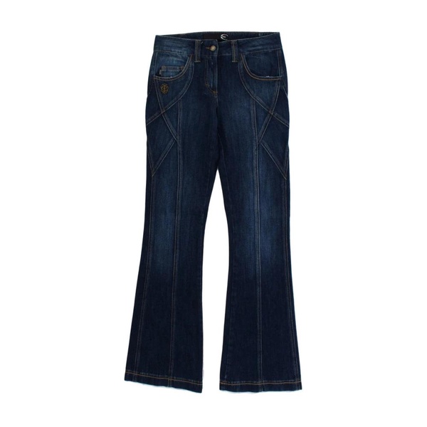 Blue Cotton Stretch Low Waist Jeans