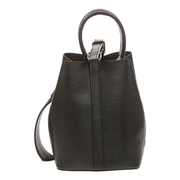 FLAVIA Leather Bucket Bag with Strap