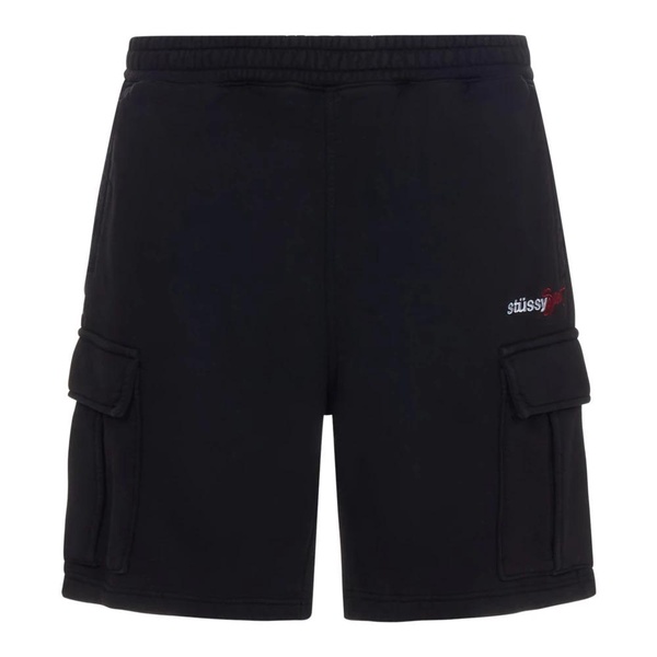 Black Cargo Shorts with Elasticated Waist