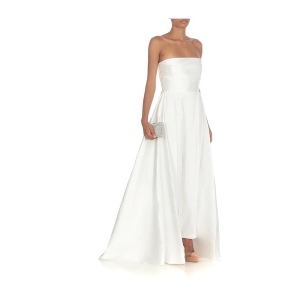 White Jumpsuit with Straight Neckline