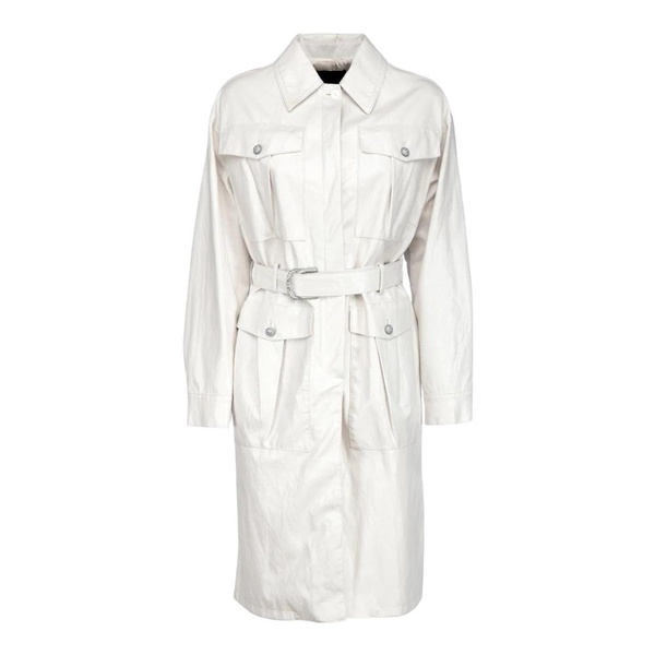 White Faux Leather Trench Coat