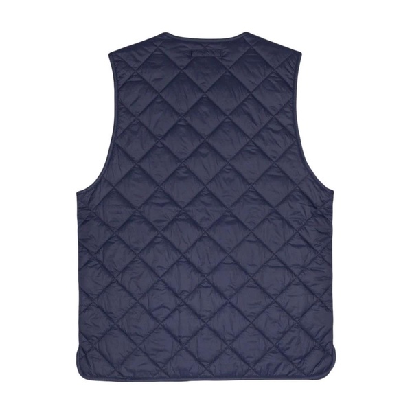 Blue Padded V-Neck Sleeveless Sweater