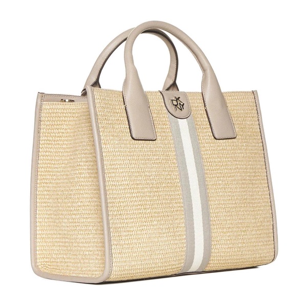 Interwoven Design Beige Bag