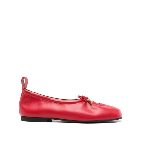 Crimson Front Tie Square Toe Shoes