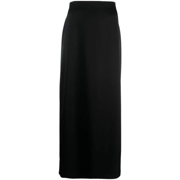 Black Satin High-Waisted Skirt